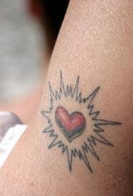 Benfärghjärta i blank blank tatuering