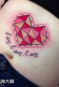 Waist heart tattoo pattern