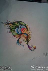 Color personality feather tattoo manuscript picture