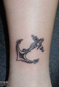 Very beautiful anchor tattoo pattern on the legs