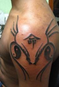 плече в азіатському стилі племінної лінії інь і янь татуювання візерунок