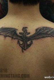 Men's Back Classic Angel and Devil Wings Tattoo Pattern