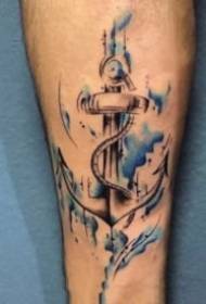 En trevlig bild av en tatuering med 9 ankare