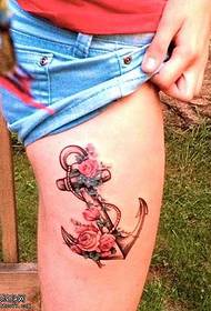Leg anchor tattoo pattern
