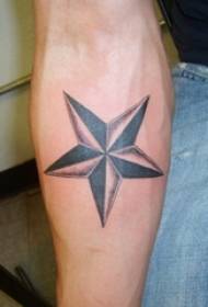 Boy's arm on black gray sketch point thorn skill creative literary star tattoo picture