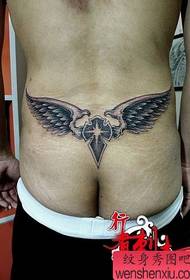 Vyriško juosmens populiarus dailių sparnų tatuiruotės modelis