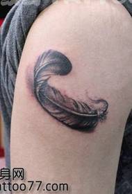 arm beautiful looking feather tattoo pattern