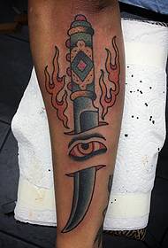 Arm dagger tattoo pattern