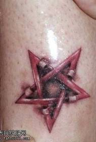 Leg peeling pentagram tattoo pattern