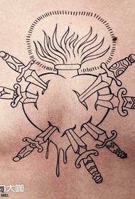 Chest dagger tattoo pattern