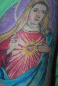 Imagem de tatuagem de coração de sálvia de ombro cor