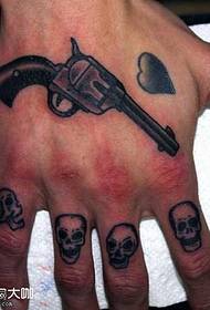 Hand pistol shackle tattoo pattern