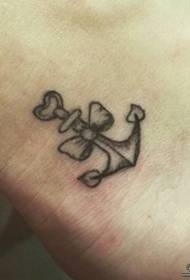 Heel anchor bow tattoo pattern