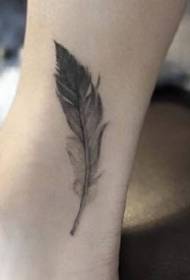 9 elegant silhouettes of feather tattoos