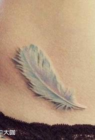 Patrón de tatuaxe de plumas brancas