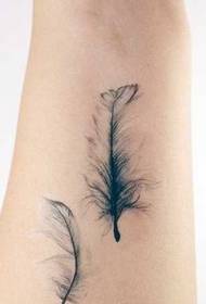 Petit patró de tatuatge de ploma fresca