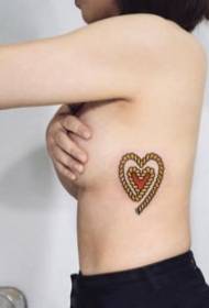 Very cartoon set of heart shaped tattoo pictures