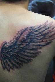 shoulder beautiful wings tattoo pattern