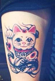 Arms beckoning cat tattoo pattern