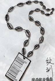 Chain Bracelet Tattoo Pattern: Barcode Hanging Chain Tattoo Pattern