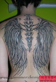 seuns terug mode knap vleuel tatoo patroon  159692 @ Meisie se skouers mode die helfte van die engele algemene duiwel se vlerke tatoeëerpatroon