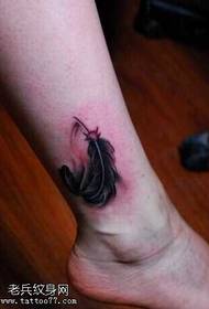 Leg feather tattoo pattern