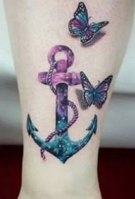 Ilustracija tetovaže sidrom - Skup od 9 prekrasnih dizajna tetovaža za sidro