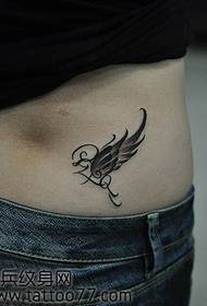 waist beautifully popular wings tattoo pattern