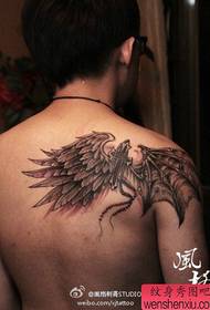 boys shoulders Classic handsome angel with demon wings tattoo pattern