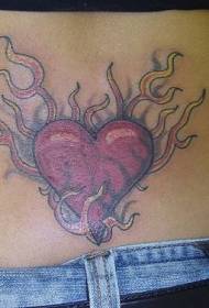 Derék hátul szív alakú személyiség festett tetoválás mintával