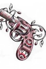 Manuskripto pistola tatuaje ŝablono