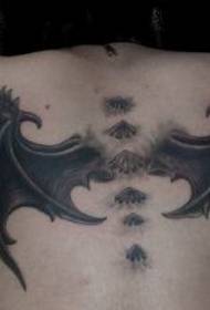 a demon wings tattoo pattern of the back super cow