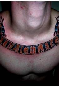 Patrón de tatuaje de daga de color clavícula