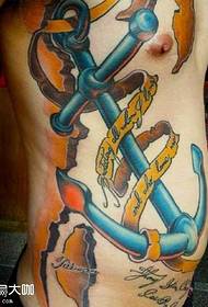 Waist anchor tattoo pattern