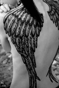 full back fashion wings tattoo pattern