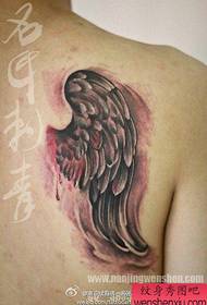 boys' back shoulder classic popular wings tattoo pattern