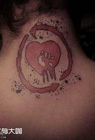 Back love tattoo pattern