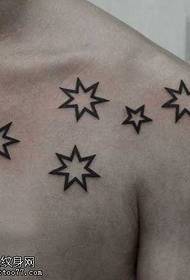 Chest star totem tattoo pattern