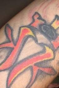 Tribal totem en kroon kleuren tattoo patroon