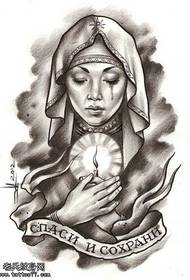 Virgin Mary Tattoo Manuskript Bild