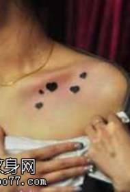 Chest clavicle love tattoo pattern