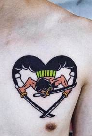 Keletas paprastų ir šviežių persikų širdies tatuiruočių dizainų užsienyje