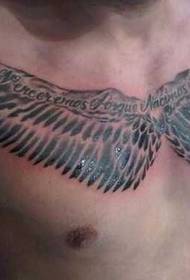 chest wing tattoo pattern