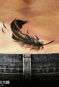 Waist feather tattoo pattern