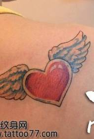 beauty shoulder love wings tattoo pattern