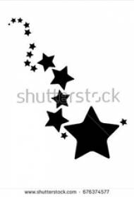 შავი ესკიზის ლიტერატურული პატარა ახალი და ლამაზი ვარსკვლავების ტატულის ხელნაწერი