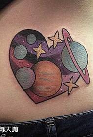 Waist love planet tattoo pattern