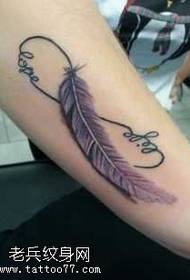 Prachtich feather letter tattoo patroan