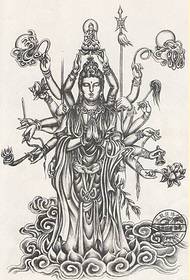 thousand hand Guanyin tattoo manuscript pattern appreciation picture