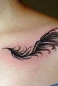 Chest feather tattoo pattern